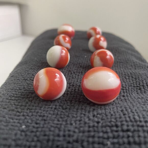 Vintage Marble King Eight Rainbow Red White Based Marbles Bundle - Picture 2 of 8